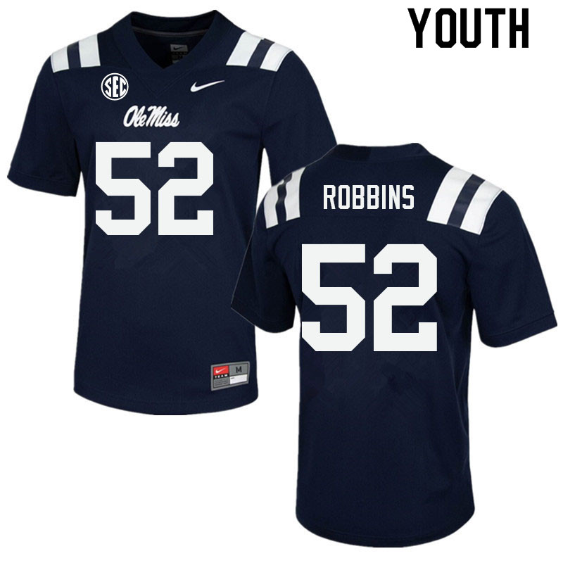 Taleeq Robbins Ole Miss Rebels NCAA Youth Navy #52 Stitched Limited College Football Jersey CZX6158LN